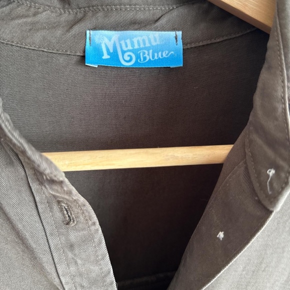 Show Me Your Mumu Olive Green Collared Shirt - Picture 4 of 6